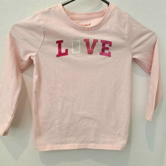 NEW Cat and Jack long sleeved pink tshirt size XS(4-5) - Picture 3 of 4